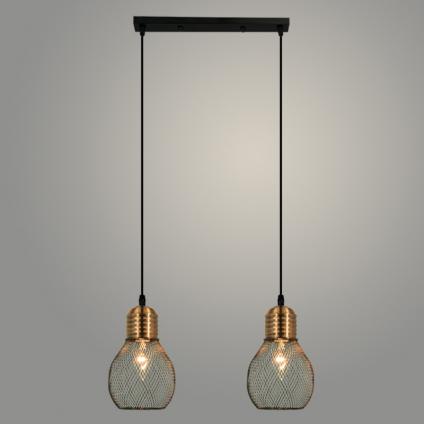 Подвес G1998/2HT BK+COOPER черный/медь 2х60W E27 L500 h1000